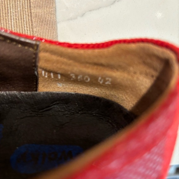 WOLKY Sz 42 Passion Mary Janes Comfort Leather Sheen  Red Classic Walking Shoes - Picture 9 of 9